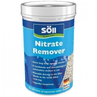 Akvariumo filtro užpildas, šalinantis nitratus, gerųjų bakterijų terpė, paruoštas naudoti, maišelyje