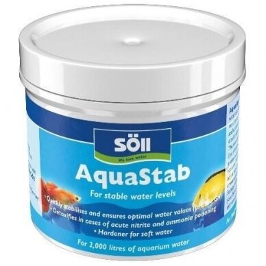 AquaStab akvariumo vandens kietinimui, kalcio šaltinis, amoniako ir nitritų  neutralizatorius