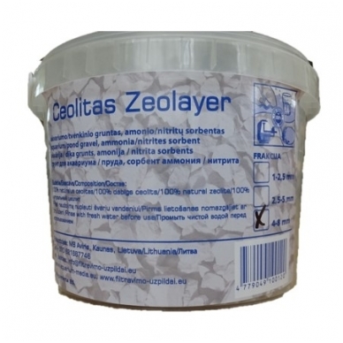 Zeolite Zeolayer - akvārija / dīķa grunts, frakcija 16-32mm, plastmasas spaiņos 5L 1